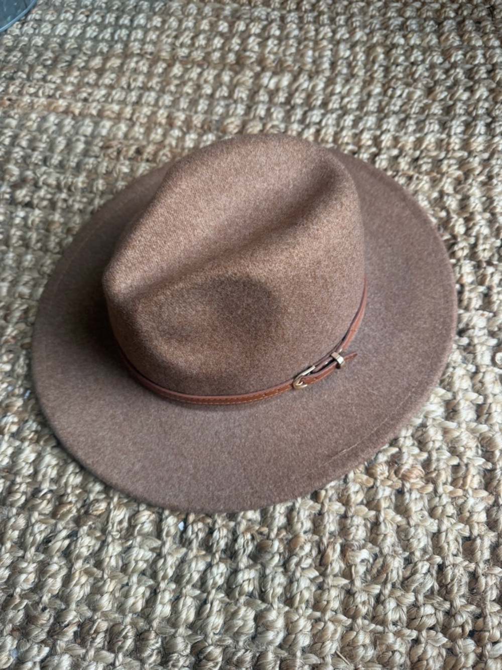 Classic Brown Wool hat with leather belt